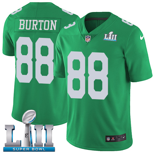 Nike Eagles #88 Trey Burton Green Super Bowl LII Youth Stitched NFL Limited Rush Jersey